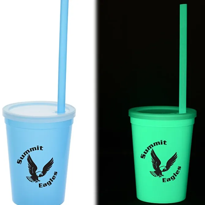 Nite Glow Stadium Cup with Straw - 11 oz. - 24 hr