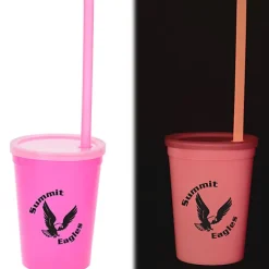 Nite Glow Stadium Cup with Straw - 11 oz. - 24 hr
