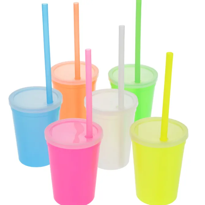 Nite Glow Stadium Cup with Straw - 11 oz. - 24 hr