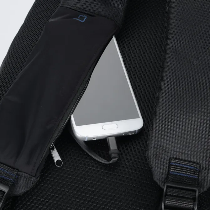 Ollie Laptop Backpack with Duo Charging Cable - Embroidered