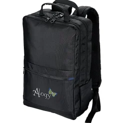 Ollie Laptop Backpack with Duo Charging Cable - Embroidered