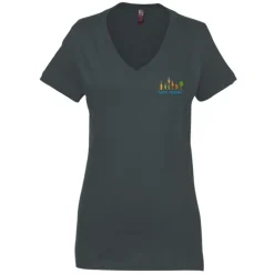 Perfect Weight V-Neck Tee - Ladies' - Embroidered