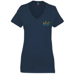 Perfect Weight V-Neck Tee - Ladies' - Embroidered