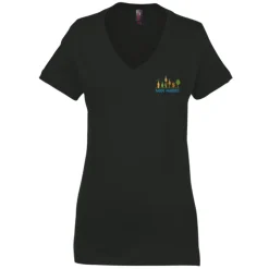 Perfect Weight V-Neck Tee - Ladies' - Embroidered