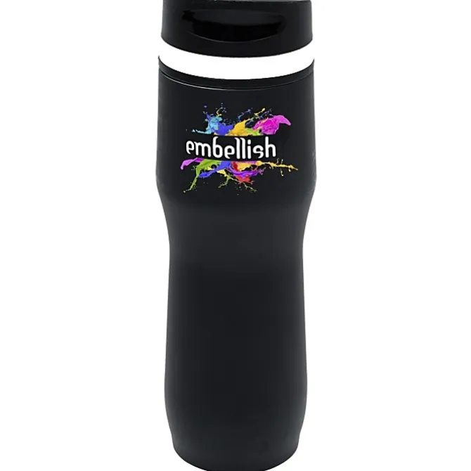Persona Caturra Vacuum Tumbler - 16 oz - Black - Full Color - 24 hr