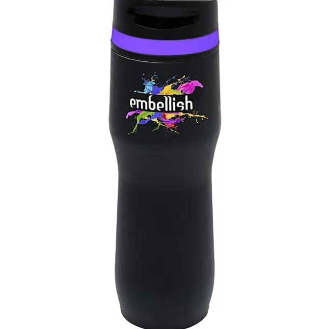 Persona Caturra Vacuum Tumbler - 16 oz - Black - Full Color - 24 hr