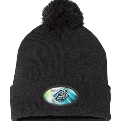 Pom Pom Knit Hat - Full Color Patch