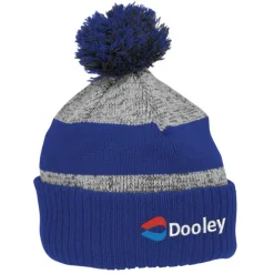 Pom Pom Melange Beanie with Ribbed Cuff - 24 hr