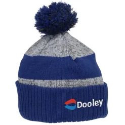 Pom Pom Melange Beanie with Ribbed Cuff