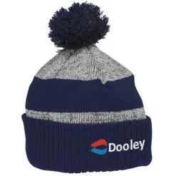 Pom Pom Melange Beanie with Ribbed Cuff