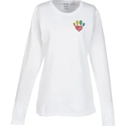 Port Classic 5.4-oz Long Sleeve T-Shirt - Ladies' - White - Embroidered