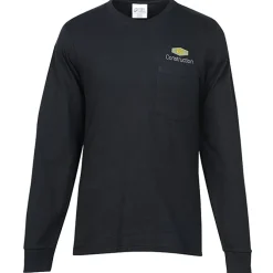 Port & Company Essential Long Sleeve Pocket T-Shirt - Embroidered