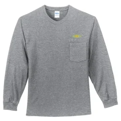 Port & Company Essential Long Sleeve Pocket T-Shirt - Embroidered