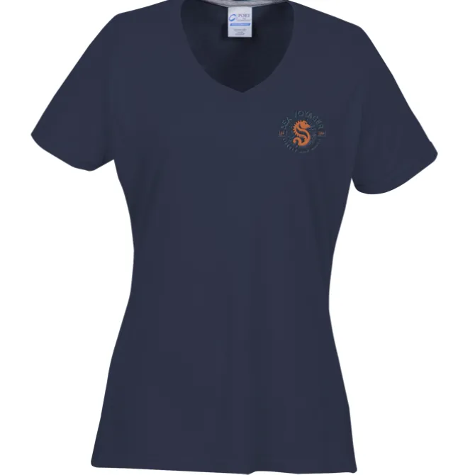 Principle Performance Blend Ladies' V-Neck T-Shirt - Embroidered