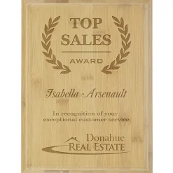 Prosperity Bamboo Plaque - 12 inches x 9 inches
