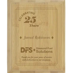 Prosperity Bamboo Plaque - 9 inches x 7 inches