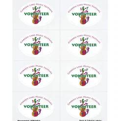 Quick & Colorful Perforated Sheeted Label - Oval 2 inches x 3 inches