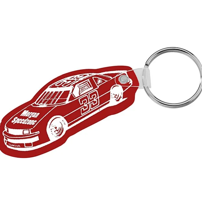 Race Car Soft Keychain - Opaque