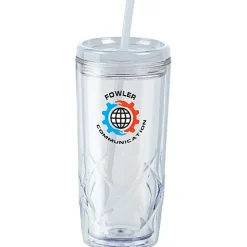 Refresh Simplex Tumbler with Straw - 16 oz - Clear - Full Color