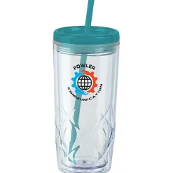 Refresh Simplex Tumbler with Straw - 16 oz - Clear - Full Color