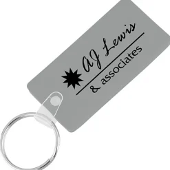 Rounded Corner Rectangle Soft Keychain - Opaque