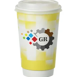 Shady Checkers Full Color Insulated Paper Cup with Lid - 16 oz.