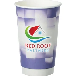 Shady Checkers Full Color Insulated Paper Cup - 16 oz.