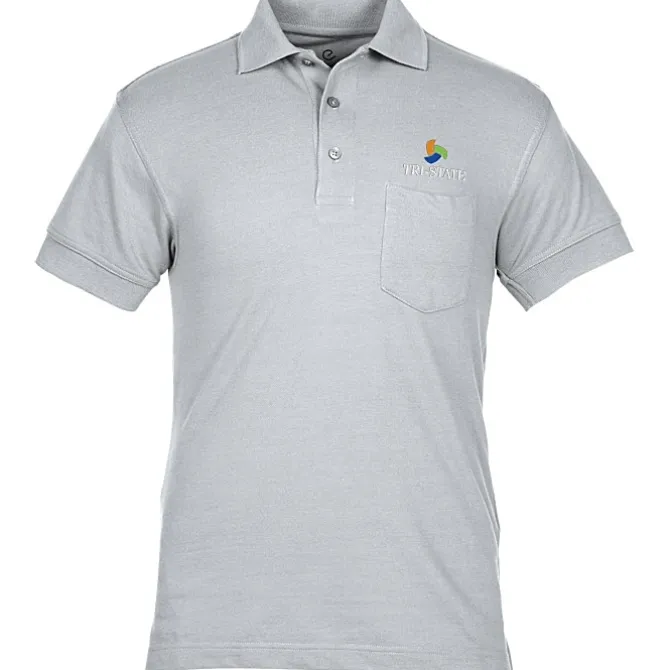 Smooth Touch Blended Pocket Pique Polo - Men's