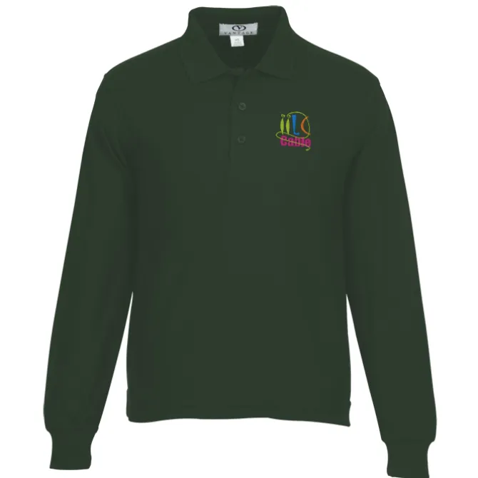 Soft-Blend Double-Tuck Long Sleeve Polo