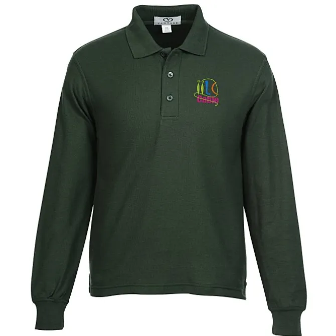 Soft-Blend Double-Tuck Long Sleeve Polo