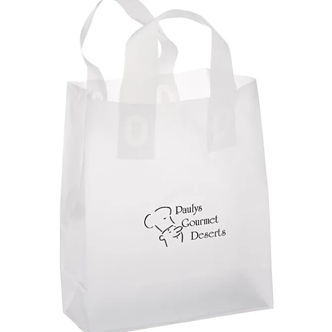 Soft-Loop Frosted Clear Shopper - 10 inches x 8 inches