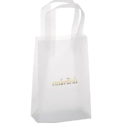 Soft-Loop Frosted Clear Shopper - 8 inches x 5 inches - Foil