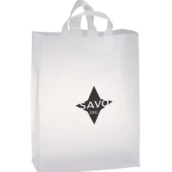 Soft-Loop Frosted Clear Shopper - 17 inches x 13 inches