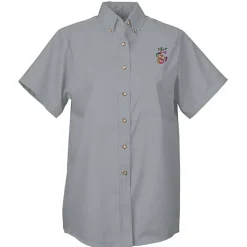 Soil Release Button Down SS Poplin Shirt - Ladies'