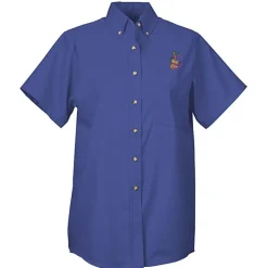 Soil Release Button Down SS Poplin Shirt - Ladies'