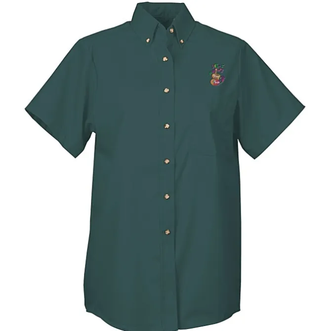 Soil Release Button Down SS Poplin Shirt - Ladies'