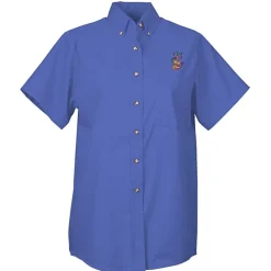 Soil Release Button Down SS Poplin Shirt - Ladies'