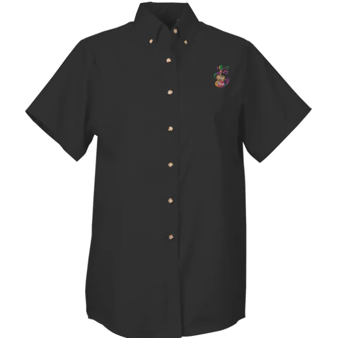Soil Release Button Down SS Poplin Shirt - Ladies' - 24 hr