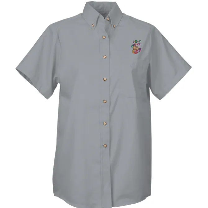 Soil Release Button Down SS Poplin Shirt - Ladies' - 24 hr