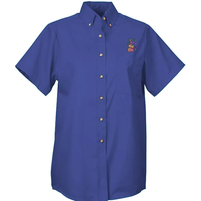 Soil Release Button Down SS Poplin Shirt - Ladies' - 24 hr