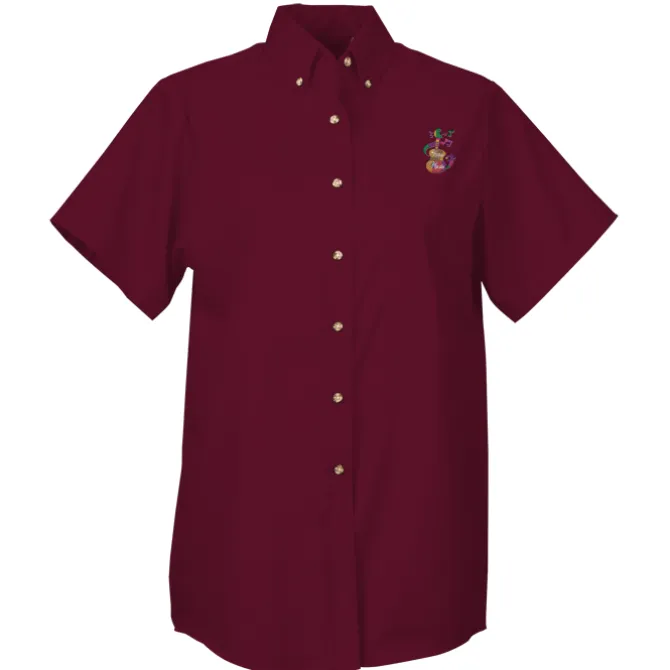 Soil Release Button Down SS Poplin Shirt - Ladies' - 24 hr