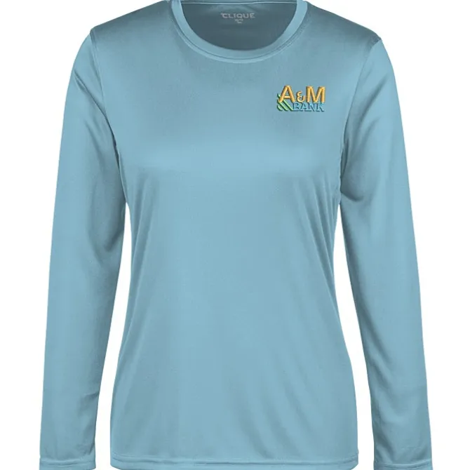 Spin Dye Jersey LS Tee - Ladies' - Embroidered