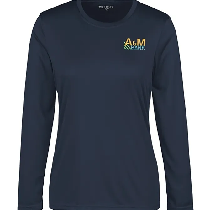 Spin Dye Jersey LS Tee - Ladies' - Embroidered