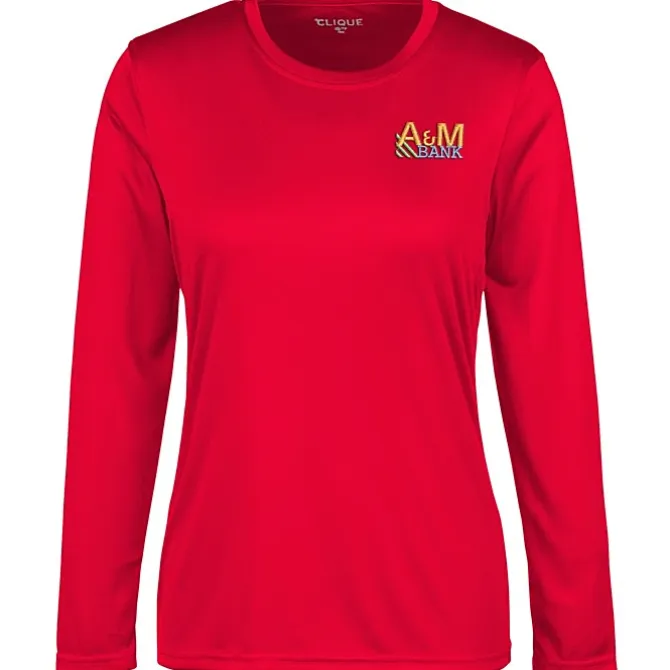 Spin Dye Jersey LS Tee - Ladies' - Embroidered