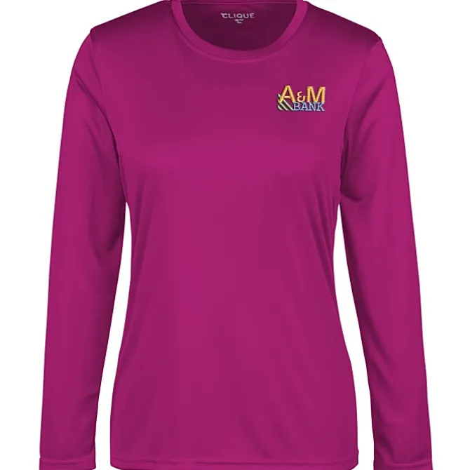 Spin Dye Jersey LS Tee - Ladies' - Embroidered