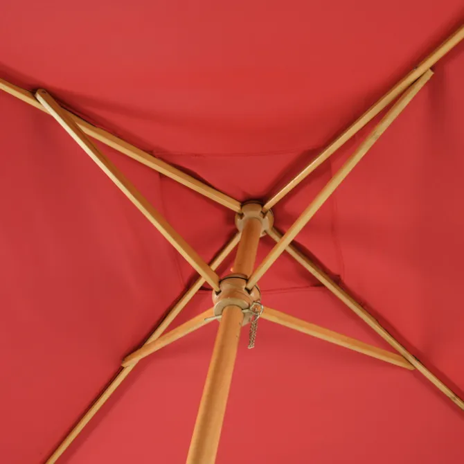 Square Wood Market Umbrella - 8 foot Arc