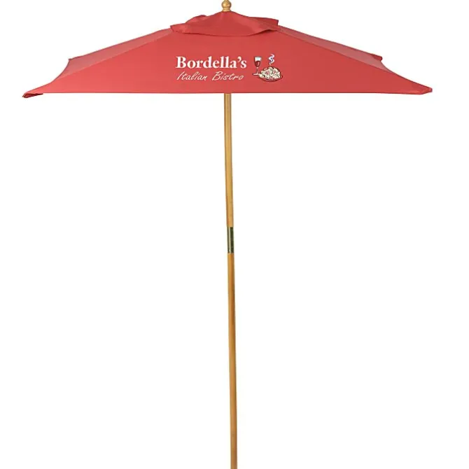 Square Wood Market Umbrella - 8 foot Arc