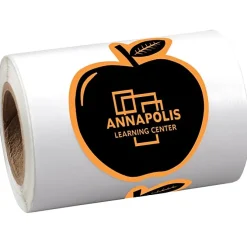 Sticker by the Roll - Apple - 1-5/8 inches x 2-1/16 inches
