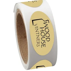 Sticker by the Roll - Oval - 1/2 inches x 1 inch
