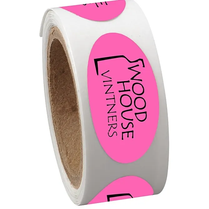 Sticker by the Roll - Oval - 1/2 inches x 1 inch